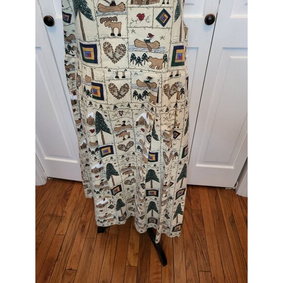 Vintage 90s Handmade Christmas Dress/Jumper S Custom Primitive Winter Cottage - Picture 4 of 9